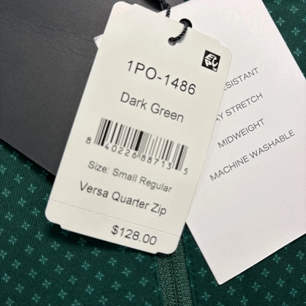 Mizzen+Main Pullover Men Green Versa Quarter Zip Golf Performance Stretch NEW
